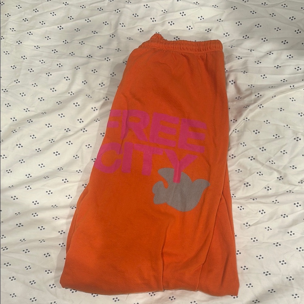 Freecity Orange and Pink Sweatpants for Casual Comfort